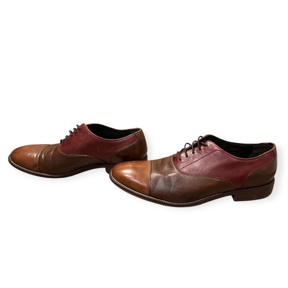 COLE HAAN Oxfords Tan-Brown-Burgundy Leather Dress Shoe- Size 10.5 - Picture 2 of 7